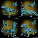 Drake Saddled Miniature | Set of 4 - Tabletop RPG & D&D miniature. Perfect for wargaming & collectors