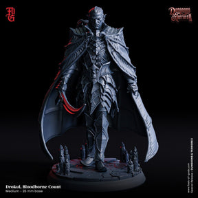 Drokul, vampire lord Miniature | Drokul - Tabletop RPG & D&D miniature. Perfect for wargaming & collectors
