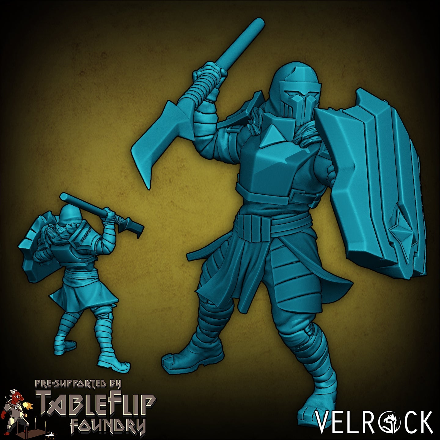 Druid or Monk warrior Soldiers Miniature - C - 32mm