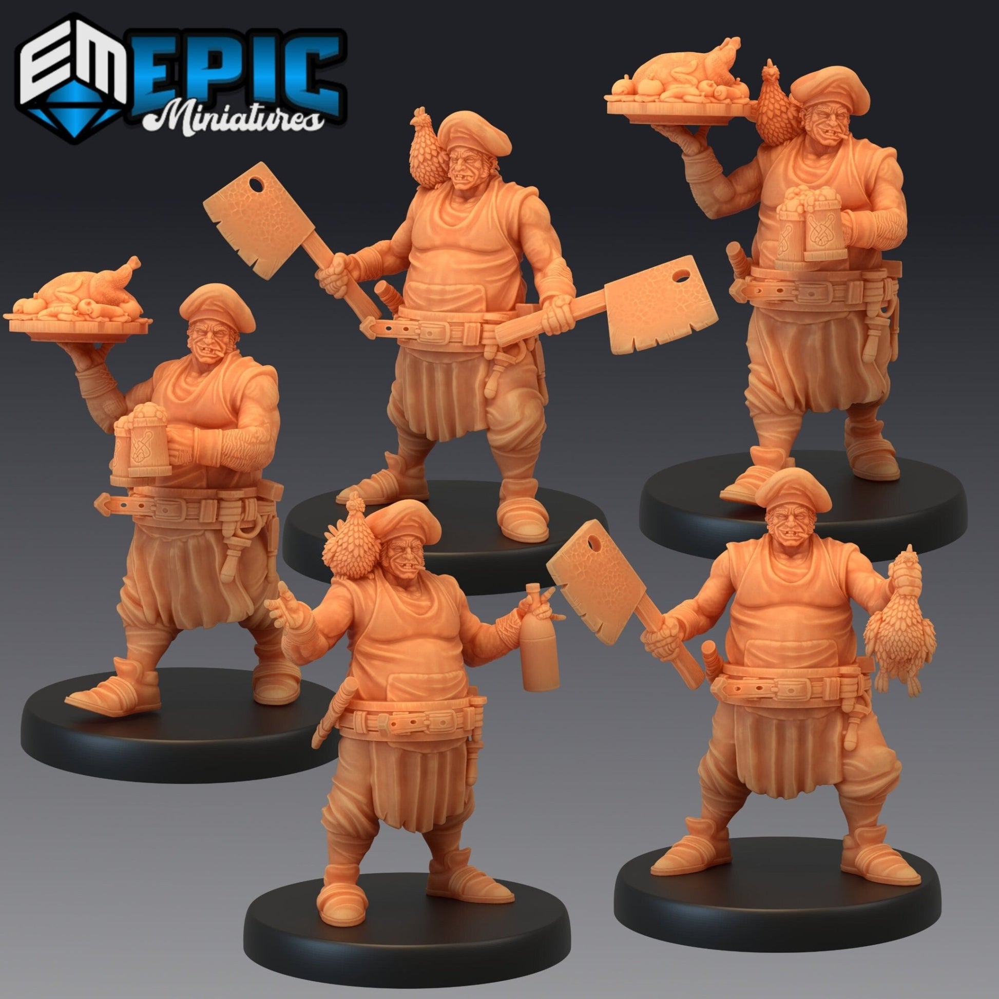 Drunk Cook Miniature - Set of 5 - 28mm