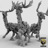 Dryad deer Miniature | Set of 3 - Tabletop RPG & D&D miniature. Perfect for wargaming & collectors