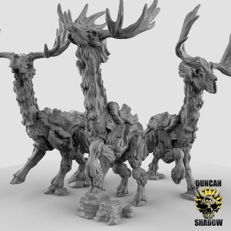 Dryad deer Miniature | Set of 3 - Tabletop RPG & D&D miniature. Perfect for wargaming & collectors
