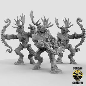 Dryad Predators with Bows Miniature | Set of 3 - Tabletop RPG & D&D miniature. Perfect for wargaming & collectors
