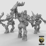 Dryad Treant with bows Miniature | Set of 3 - Tabletop RPG & D&D miniature. Perfect for wargaming & collectors