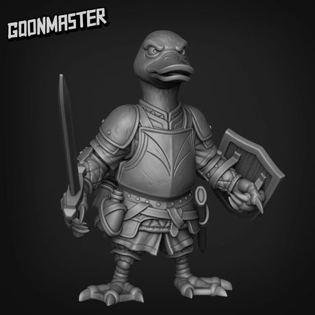 Duck Folk Fighter paladin Miniature | A - Tabletop RPG & D&D miniature. Perfect for wargaming & collectors