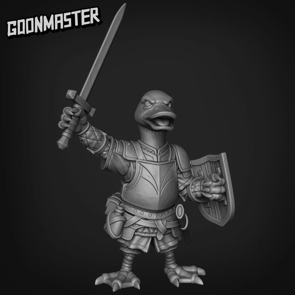 Duck Folk Fighter paladin Miniature | B - Tabletop RPG & D&D miniature. Perfect for wargaming & collectors