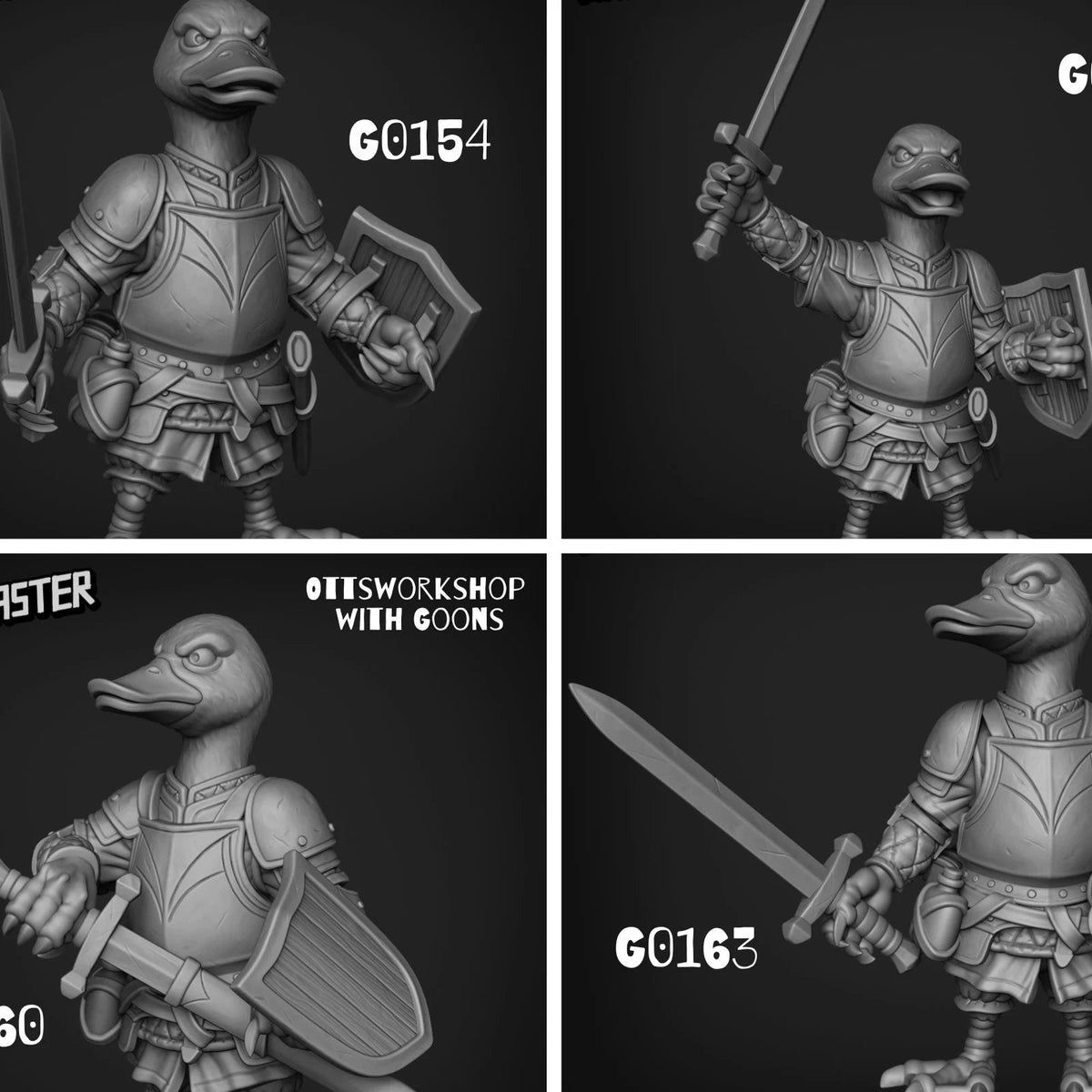 Duck Folk Fighter Paladin Miniature | Avian Knight for D&D & Pathfinder ...