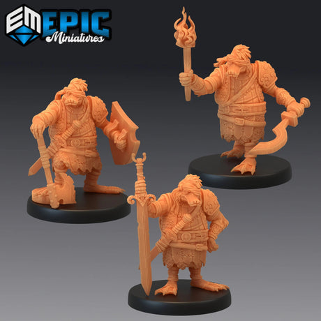Duck Warriors Miniature | Set of 3 - Tabletop RPG & D&D miniature. Perfect for wargaming & collectors