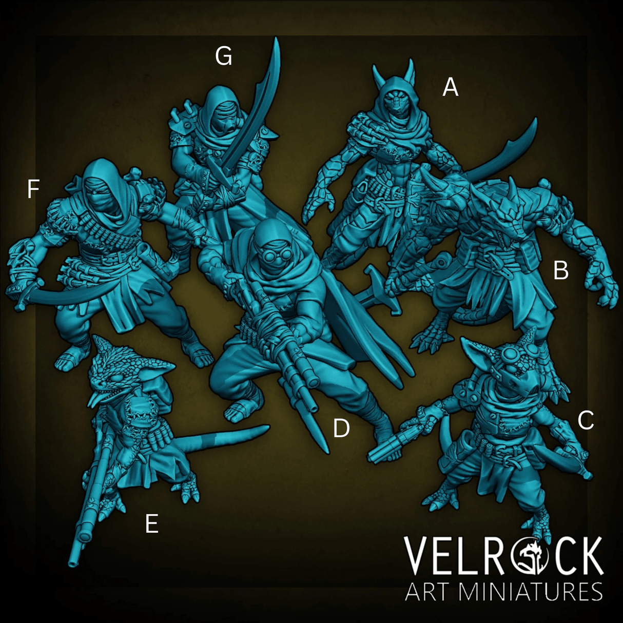 Dune Raiders Miniature | Set of 7 - Tabletop RPG & D&D miniature. Perfect for wargaming & collectors
