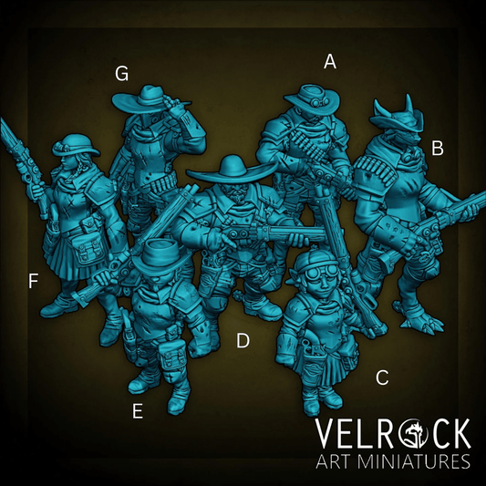 Dune Wild West Sci Fi Squad Miniature - Set of 7 - 32mm