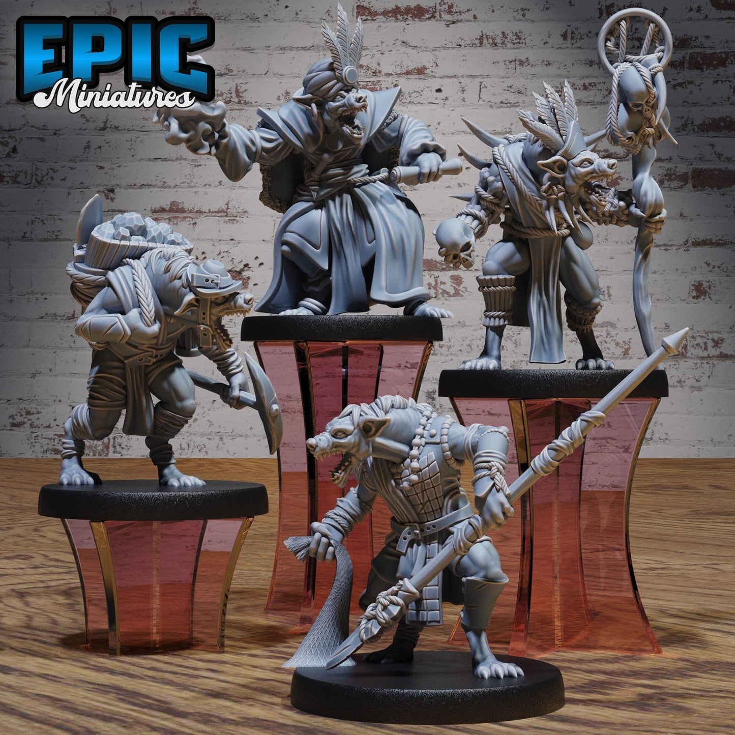 Dungeon and dragon Gnoll Miniature - Full Set All Models - 32mm