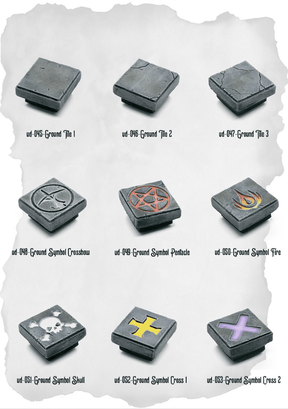 Dungeon Blocks Arcane Symbols & Ground Tile Pack (UD 045 to UD 053) | Set of 9 - Tabletop RPG & D&D miniature. Perfect for wargaming & collectors