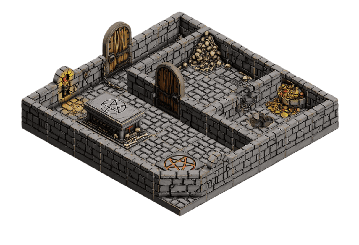 Dungeon Blocks Cultist Room Pack | Cultist Dungeon Tile Set (without Miniatures) - Tabletop RPG & D&D miniature. Perfect for wargaming & collectors