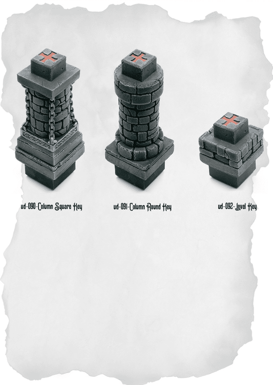 Dungeon Blocks Elevation & Key Structure Pack (UD 090 to UD 092) - Set of 3 - 