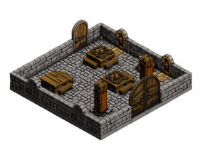 Dungeon Blocks Entrance Hall Room Pack | Cultist Dungeon Tile Set (without Miniatures) - Tabletop RPG & D&D miniature. Perfect for wargaming & collectors