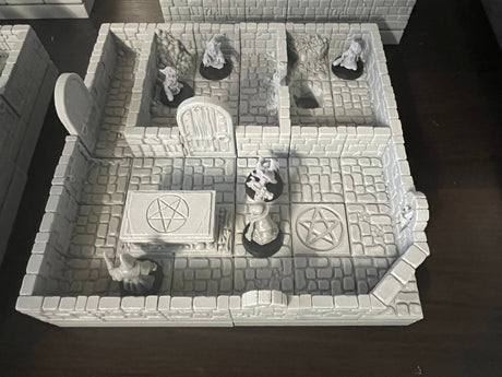 Dungeon Blocks Medium Dungeon Pack (4 Room Cultists, Prison, Barracks, Grand Hall) - Set of 157 - 
