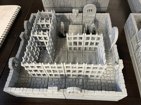 Dungeon Blocks Medium Dungeon Pack (4 Room Cultists, Prison, Barracks, Grand Hall) - Set of 157 - 
