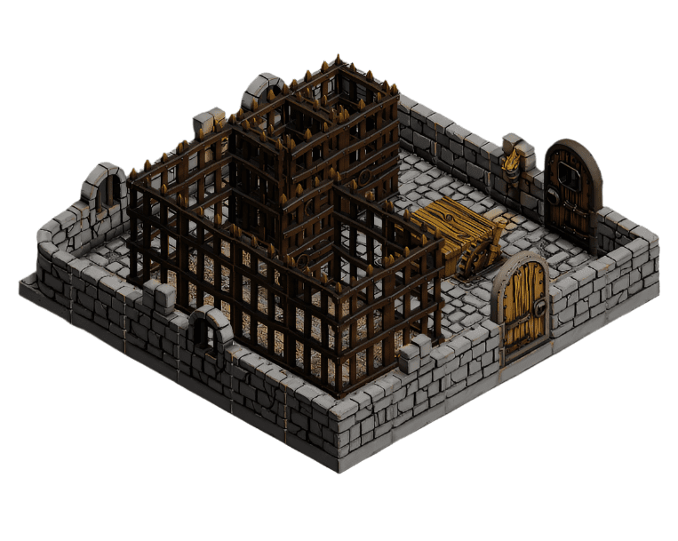 Dungeon Blocks Prison Room Pack - Cultist Dungeon Tile Set (without Miniatures) - 