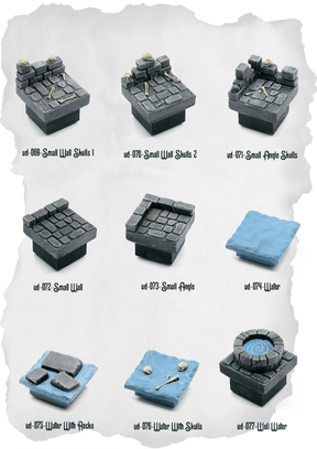 Dungeon Blocks Toxic Waters & Terrain Features (UD 069 to UD 077) | Set of 9 - Tabletop RPG & D&D miniature. Perfect for wargaming & collectors