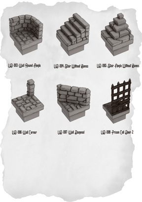Dungeon Blocks Transitional & Corner Geometry Pack (UD 093 to UD 098) | Set of 6 - Tabletop RPG & D&D miniature. Perfect for wargaming & collectors