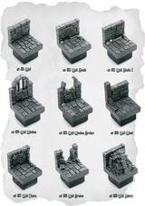 Dungeon Blocks Wall Expansion (UD 001 to UD 009) | Set of 9 - Tabletop RPG & D&D miniature. Perfect for wargaming & collectors