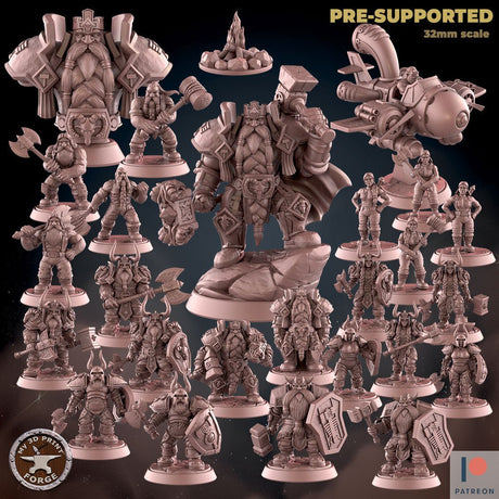 Dwarf Army Miniature | Full Set All Models - Tabletop RPG & D&D miniature. Perfect for wargaming & collectors