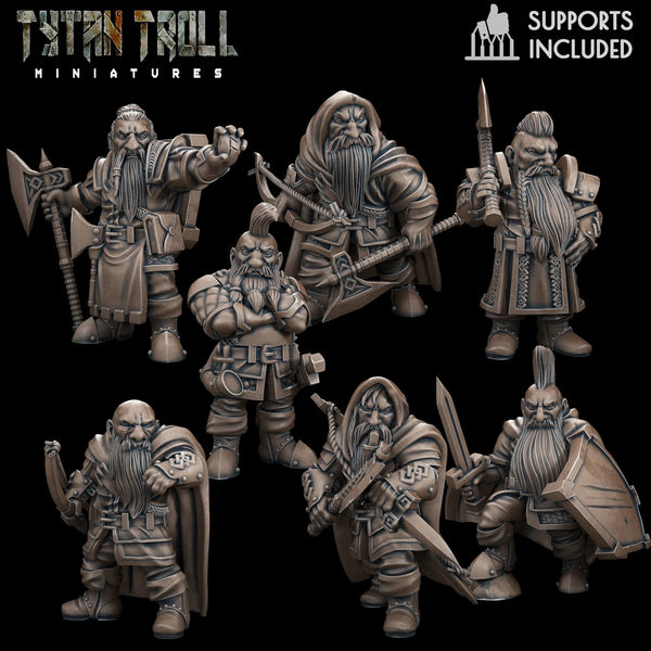 Dwarf Bundle Miniature | Set of 6 - Tabletop RPG & D&D miniature. Perfect for wargaming & collectors