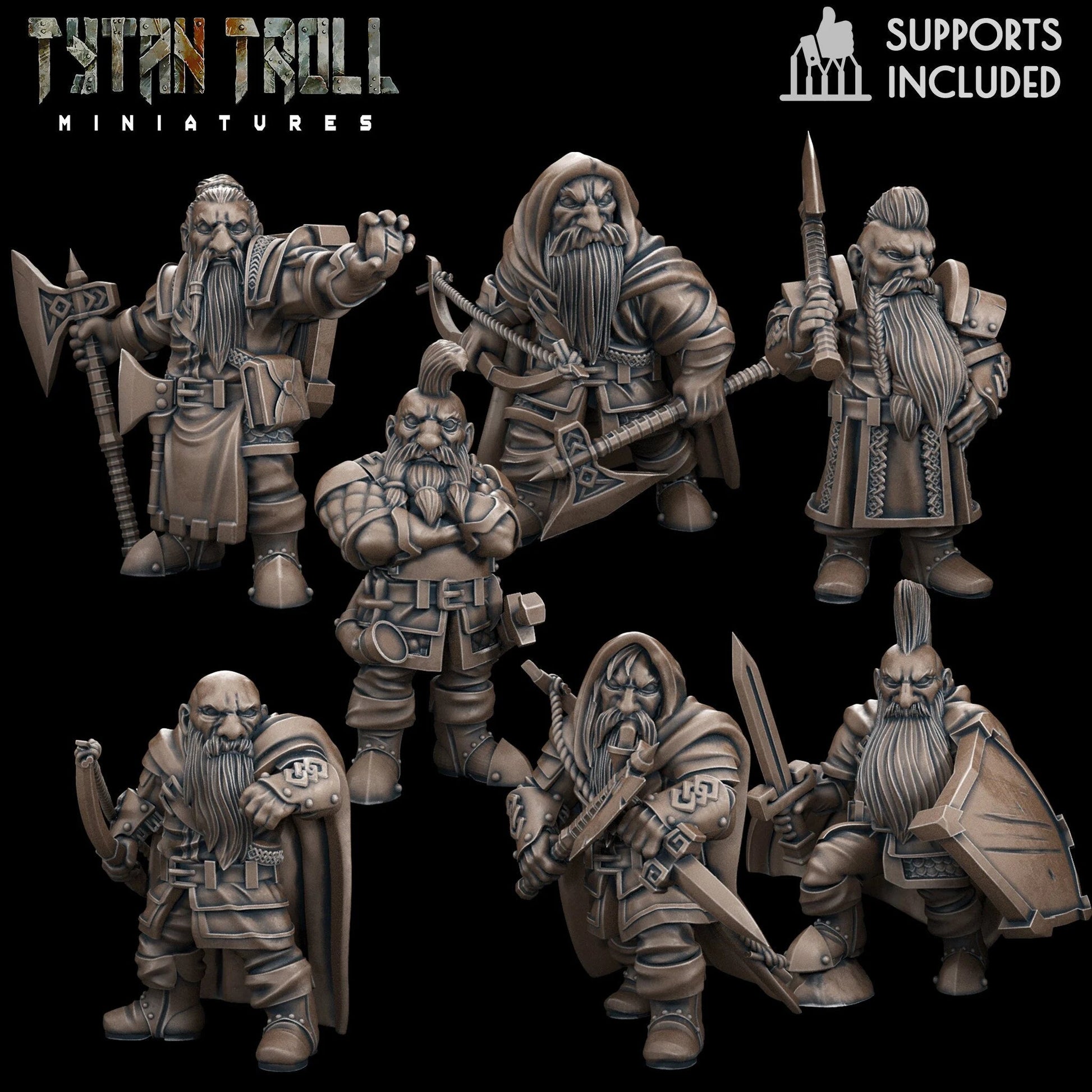 Dwarf Bundle Miniature - Set of 6 - 32mm