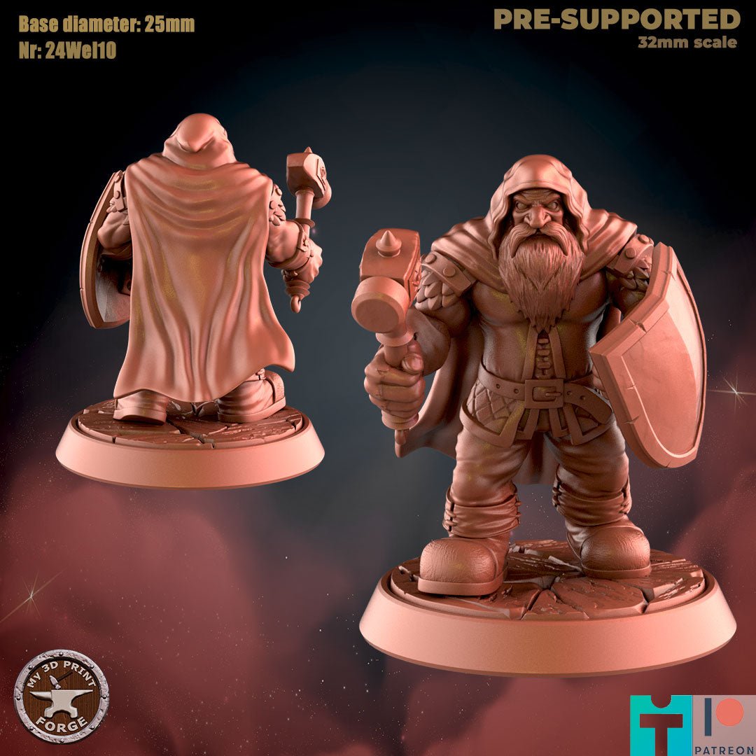 Dwarf Cleric Miniature - C - 32mm