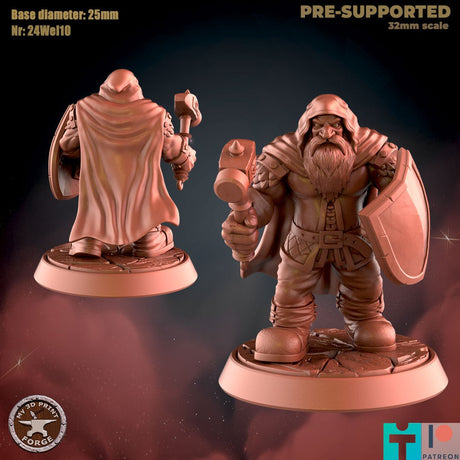 Dwarf Cleric Miniature | C - Tabletop RPG & D&D miniature. Perfect for wargaming & collectors