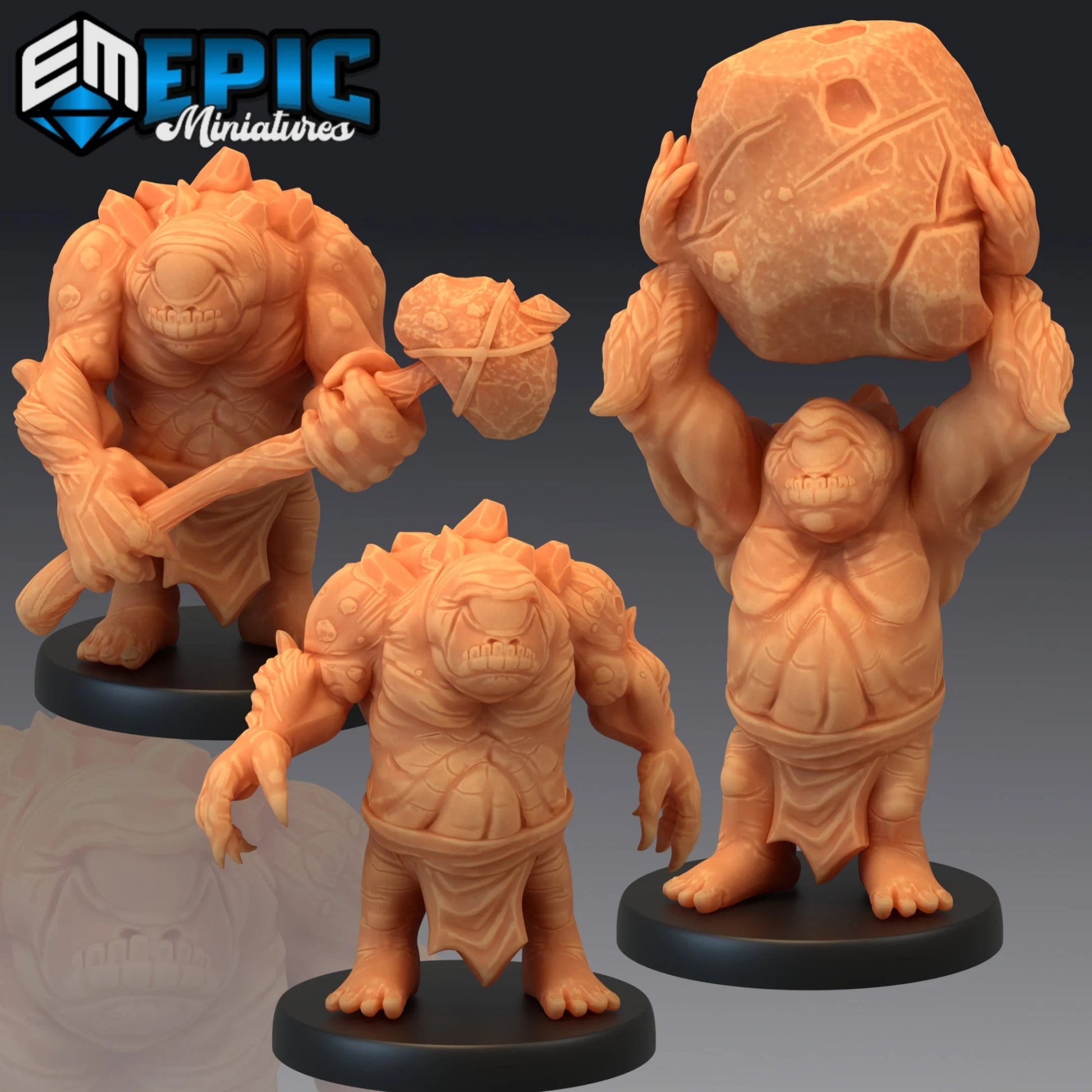 Dwarf Cyclops Miniature - Set of 3 - 28mm