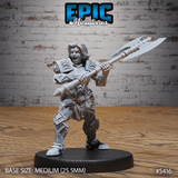 Dwarf Female Bandit Miniature | C - Tabletop RPG & D&D miniature. Perfect for wargaming & collectors