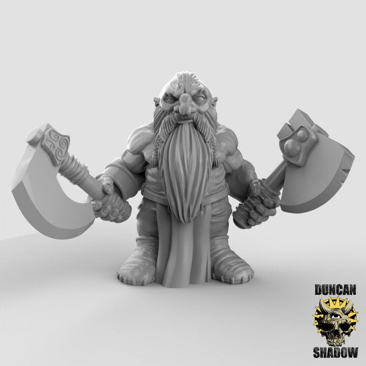 Dwarf Beserker Miniature | A - Tabletop RPG & D&D miniature. Perfect for wargaming & collectors