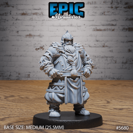 Dwarf Fighter Miniature | A - Tabletop RPG & D&D miniature. Perfect for wargaming & collectors