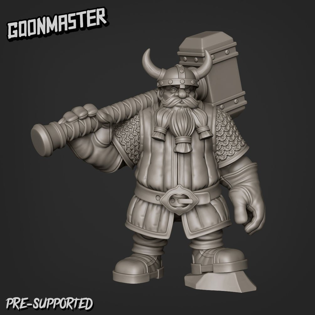 Dwarf Fighter Miniature - B - 28mm