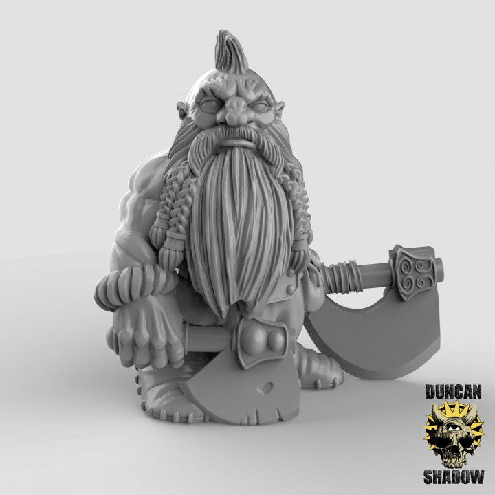 Dwarf Beserker Miniature | B - Tabletop RPG & D&D miniature. Perfect for wargaming & collectors