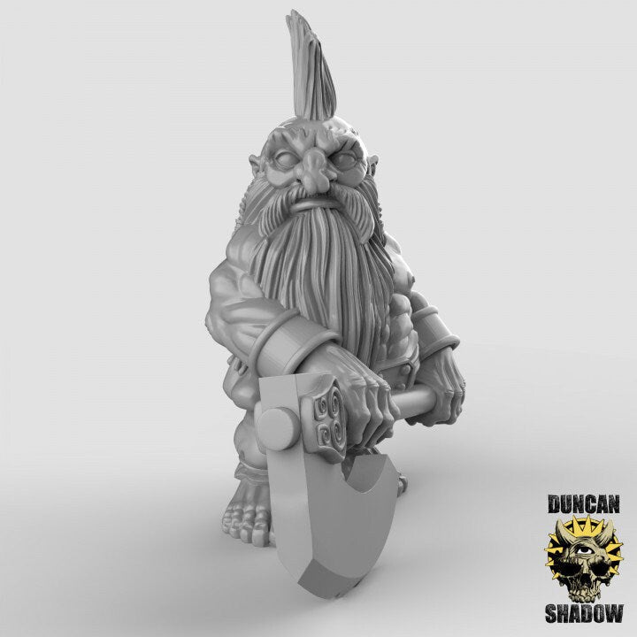 Dwarf Fighter Miniature - B - 28mm