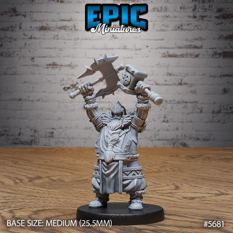 Dwarf Fighter Miniature | B - Tabletop RPG & D&D miniature. Perfect for wargaming & collectors