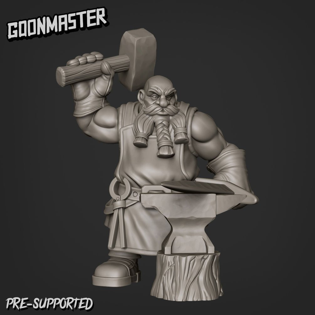 Dwarf Fighter Miniature | E - Tabletop RPG & D&D miniature. Perfect for wargaming & collectors