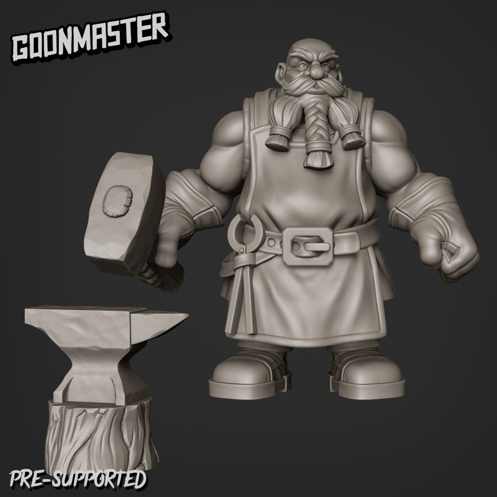 Dwarf Fighter Miniature - F - 28mm