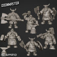 Dwarf Fighter Miniature | set of 6 - Tabletop RPG & D&D miniature. Perfect for wargaming & collectors
