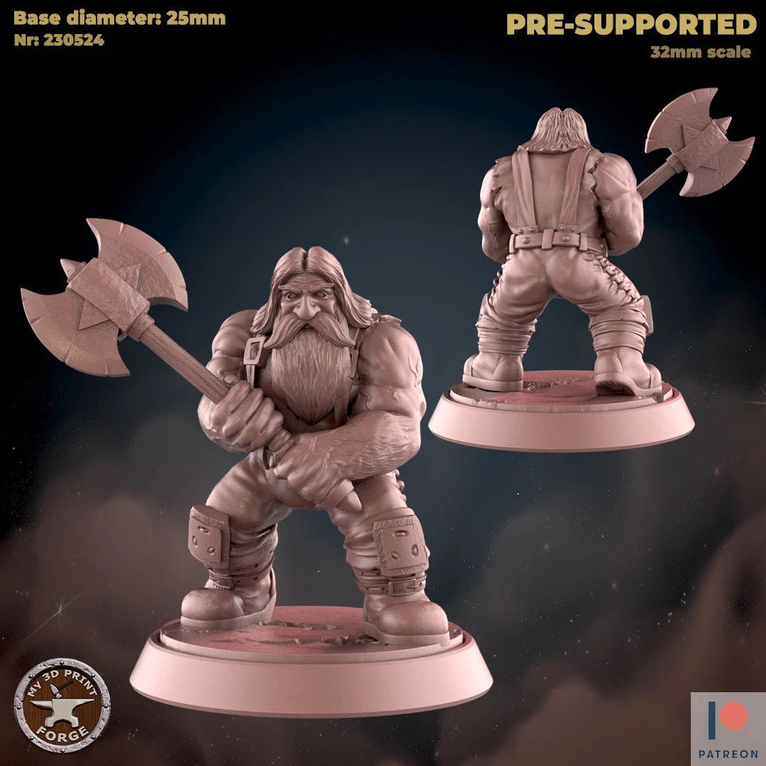 Dwarf Forester Npc Miniature | B - Tabletop RPG & D&D miniature. Perfect for wargaming & collectors