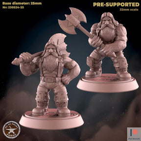 Dwarf Forester Npc Miniature | Set of 2 - Tabletop RPG & D&D miniature. Perfect for wargaming & collectors