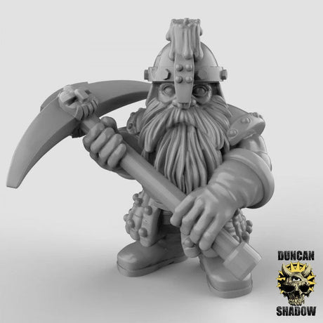 Dwarf miners set | A - Tabletop RPG & D&D miniature. Perfect for wargaming & collectors