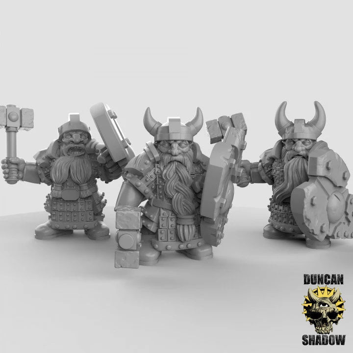 Dwarf Group Miniature - Set of 3 - 28mm