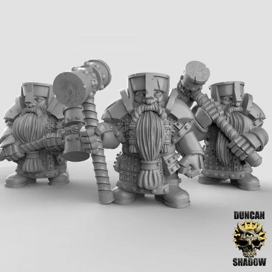 Dwarf Group Miniature - Set of 3 - 28mm