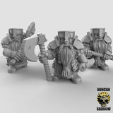 Dwarf Guards | Set of 3 - Tabletop RPG & D&D miniature. Perfect for wargaming & collectors