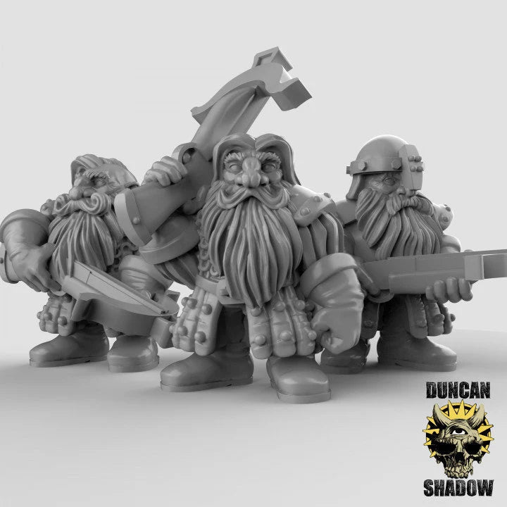 Dwarf Group Miniature - Set of 3 - 28mm