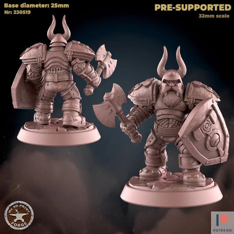 Dwarf Guards Miniature | A - Tabletop RPG & D&D miniature. Perfect for wargaming & collectors