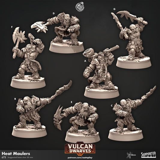 Dwarf Heat Maulers, Vulcan Dwarves Miniature - Mauler A - 